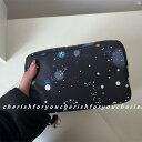 韓国 韓国インテリア 小物 オシャレ 小型 多機能 データ ケーブル 収納袋 イン 星空 プリント コンピュータ アクセサリー デジタル 保護 袋 ポータブル(2)