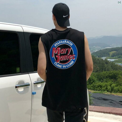 メンズ ファッション 韓国ファッション オシャレ 韓国 夏 イン プリント ベスト メンズ Tシャツ 個性 シンプル カップル ノースリーブ スポーツ メンズ ファッション 韓国ファッション オシャレ 韓国 夏 イン プリント ベスト メンズ Tシャツ 個性 シンプル カップル ノースリーブ スポーツ