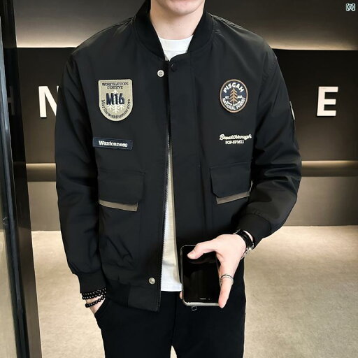 メンズ ファッション オシャレ 大歳 ストリート 上品 ベースボール ユニフォーム ジャケット 男性用 春秋 ファッション アメリカン ワークウェア ボン バー メンズカジュアル トップ メンズ ファッション オシャレ 大歳 ストリート 上品 ベースボール ユニフォーム ジャケット 男性用 春秋 ファッション アメリカン ワークウェア ボン バー メンズカジュアル トップ