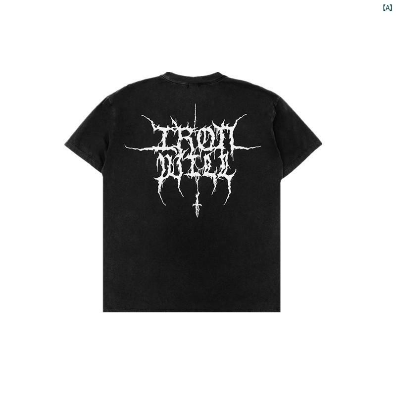 メンズ　トレーニング　トレーニングファッション イン アメリカン レトロ スポーツ 半袖 メンズ 夏 カジュアル Tシャツ 厚手 コットン フィットネス シャツ