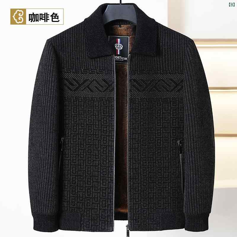 男性 冬 ベルベット ジャケット 暖かい シェニール カジュアル 厚くお父さん 秋