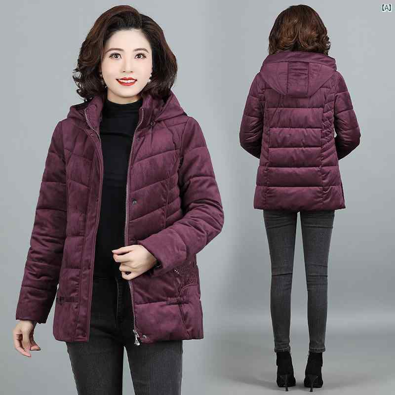 母 冬 金 ベルベット コットンコート 50歳歳 厚手 コットンジャケット レディースおばあちゃん ダウン