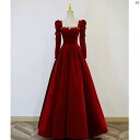 レディース ファッション オシャレ ドレス 2次会 トースト ウェア 花嫁 レッド ウェディング ベルベット 婚約 イブニングドレス スカート ハイエンド 秋冬 帰省 カジュアルウェア