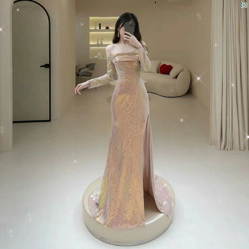 ワンショルダー マーメイド Ji フィッシュ テール ハイエンド イブニングドレス 婚約 トースト ドレス 次 総会 ホスト ワンショルダー マーメイド Ji フィッシュ テール ハイエンド イブニングドレス 婚約 トースト ドレス 次 総会 ホスト