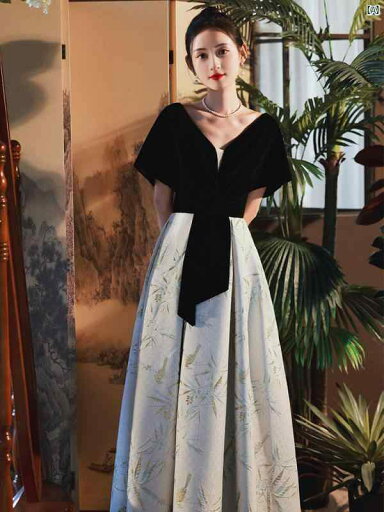レディース ファッション オシャレ 上品 ブラック イブニングドレス 誕生日 パーティー パフォーマンス ホスト アート テスト ハイエンド ドレス ロング レディース ファッション オシャレ 上品 ブラック イブニングドレス 誕生日 パーティー パフォーマンス ホスト アート テスト ハイエンド ドレス ロング