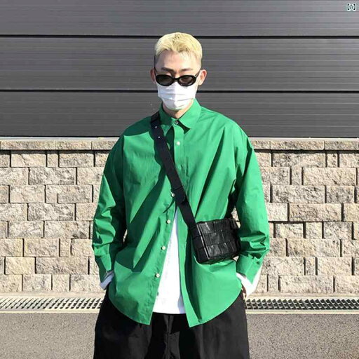 メンズ ファッション 韓国ファッション オシャレ 韓国 メンズ用 グリーン シャツ ジャケット 高級 春秋 カジュアル 長袖 ボーイッシュ トップス メンズ ファッション 韓国ファッション オシャレ 韓国 メンズ用 グリーン シャツ ジャケット 高級 春秋 カジュアル 長袖 ボーイッシュ トップス