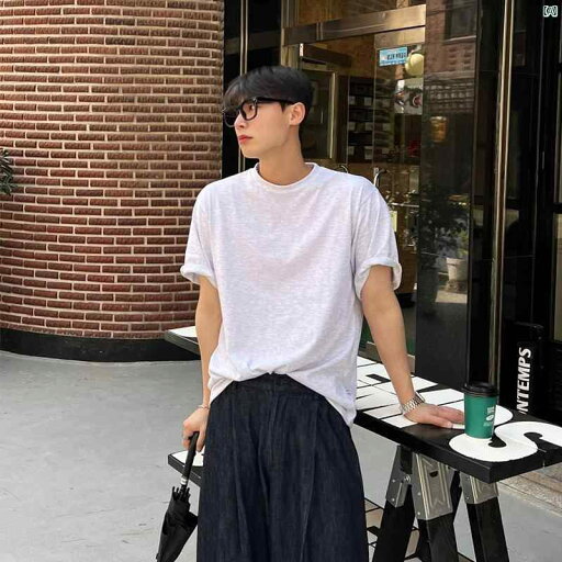 メンズ ファッション 韓国ファッション オシャレ 韓国 十代 メンズ 半袖 夏 カジュアル トップス シンプル ラウンドネック ボトム シャツ メンズ ファッション 韓国ファッション オシャレ 韓国 十代 メンズ 半袖 夏 カジュアル トップス シンプル ラウンドネック ボトム シャツ