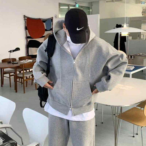 メンズ ファッション 韓国ファッション オシャレ 韓国 男子用 ジッパー 付き スウェットシャツ ジャケット 韓国 グレー フード付き カーディガン トップ カジュアル スウェットパンツ スーツ メンズ ファッション 韓国ファッション オシャレ 韓国 男子用 ジッパー 付き スウェットシャツ ジャケット 韓国 グレー フード付き カーディガン トップ カジュアル スウェットパンツ スーツ