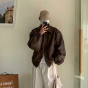 メンズ ファッション 韓国ファッション オシャレ 韓国 メイラード Pu レザージャケット 男性用 春秋新 アメリカン レトロ オートバイ ショート ジャケット(4)