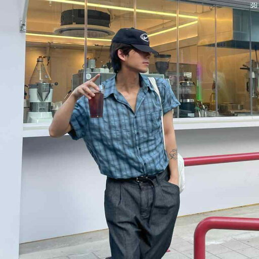 メンズ ファッション 韓国ファッション オシャレ 韓国 メンズ レトロ チェック柄 半袖 シャツ 夏 軽量 プリーツ 質感 カジュアル メンズ ファッション 韓国ファッション オシャレ 韓国 メンズ レトロ チェック柄 半袖 シャツ 夏 軽量 プリーツ 質感 カジュアル