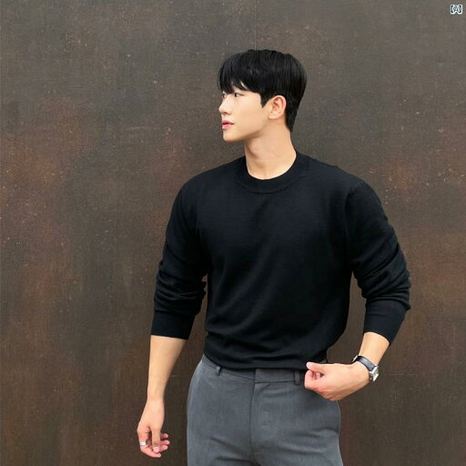 メンズ ファッション 韓国ファッション オシャレ 韓国 セーター新 メンズ 春秋 ニット ボトム シャツ 韓国 スリム インナートップ メンズ ファッション 韓国ファッション オシャレ 韓国 セーター新 メンズ 春秋 ニット ボトム シャツ 韓国 スリム インナートップ