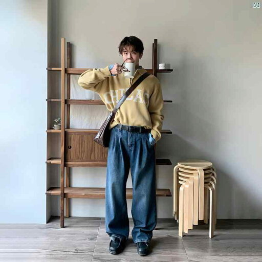 メンズ ファッション 韓国ファッション オシャレ 韓国 レトロ ワイド レッグ ジーンズ メンズ 秋冬 韓国 ダメージ ウォッシュ パンツ ストレート フロアレングス メンズ ファッション 韓国ファッション オシャレ 韓国 レトロ ワイド レッグ ジーンズ メンズ 秋冬 韓国 ダメージ ウォッシュ パンツ ストレート フロアレングス