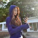 レディース ファッション 韓国 韓国ファッション オシャレ アーバン 春 新 穏か ブルー フード付き スウェットシャツ ニット カーディガン ジャケット 付き セーター トップ(4)