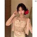 レディース ファッション 韓国 韓国ファッション オシャレ アーバン スタイリッシュ ガール シック ショート 日焼け防止 アウター ニットカーディガン 夏 長袖 ショール トップ 薄手(4)