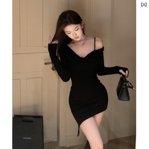 韓国ファッション レディース 魅惑的 深い Vネック ドレス 春先 美しい ウエスト スリム ヒップ ハグ スカート 韓国ファッション レディース 魅惑的 深い Vネック ドレス 春先 美しい ウエスト スリム ヒップ ハグ スカート
