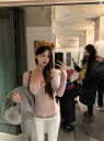 Pure lust 魅惑的 Vネック クロス ショルダー スリム ショート ロングスリーブ Tシャツ ウエスト 締める プリーツ ボトム トップ 付き(4)