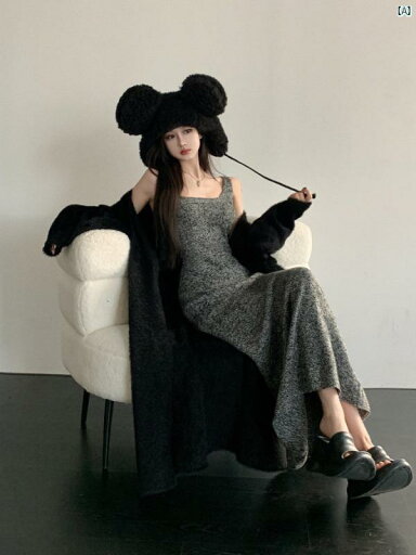 レディース ファッション オシャレ ガールズ ロング ニット サスペンダー ドレス スリム ウエスト グレー 魅惑的 インナー スクエアネック ヒップ ハグ スカート レディース ファッション オシャレ ガールズ ロング ニット サスペンダー ドレス スリム ウエスト グレー 魅惑的 インナー スクエアネック ヒップ ハグ スカート
