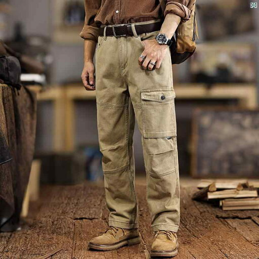 高級 コットン オーバー オール メンズ ストレート アメリカン ヘビーウェイト アウトドア レトロ ロギング カジュアル パンツ 高級 コットン オーバー オール メンズ ストレート アメリカン ヘビーウェイト アウトドア レトロ ロギング カジュアル パンツ