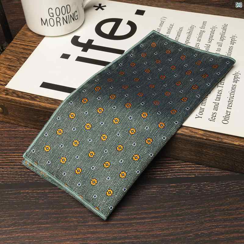 Yuppie 英国 レトロ シンプル 柄 メンズスーツ ポケット スカーフ フォーマルスーツ 胸 アクセサリー