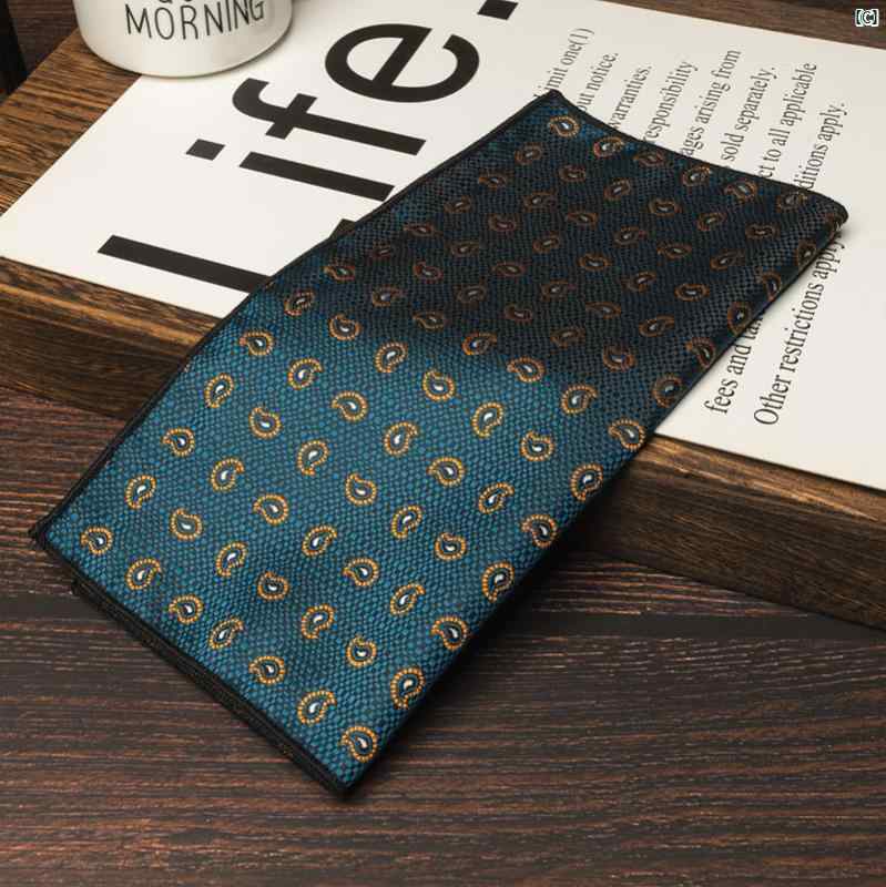 Yuppie 英国 レトロ シンプル 柄 メンズスーツ ポケット スカーフ フォーマルスーツ 胸 アクセサリー