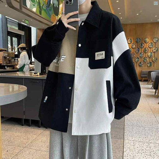 春秋 13歳 ティーンエイジャー レトロ シャツ 15 中学生 パッチワーク ジャケット 12長 子供用 紳士服 春秋 13歳 ティーンエイジャー レトロ シャツ 15 中学生 パッチワーク ジャケット 12長 子供用 紳士服