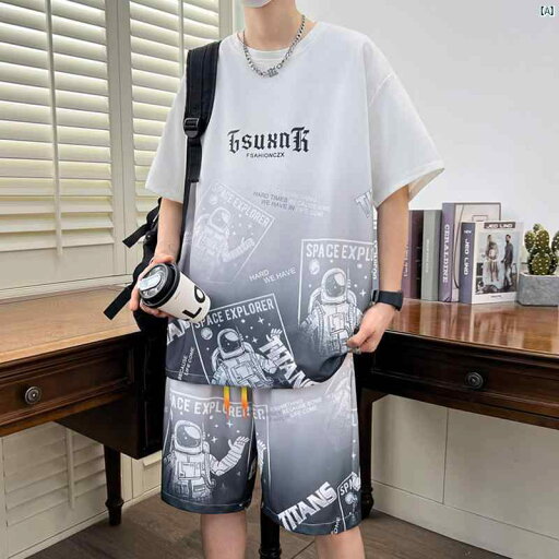 カジュアル スポーツ スーツ メンズ 夏 新 冷感 半袖 Tシャツ 紳士服 ティーンエイジャー 服装 完全 セット カジュアル スポーツ スーツ メンズ 夏 新 冷感 半袖 Tシャツ 紳士服 ティーンエイジャー 服装 完全 セット