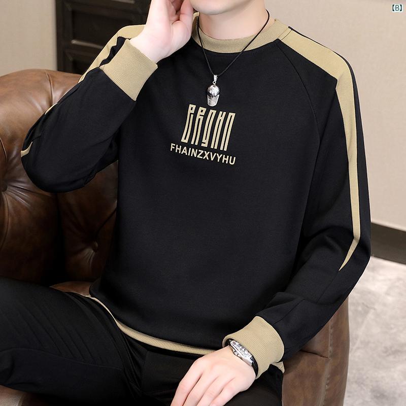 フー ドレス スウェットシャツ 男性用 春秋 インナー レイヤリング シャツ カジュアル ラウンドネック 長袖 Tシャツ