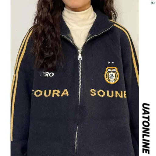 レディース ファッション レディース 大歳 おしゃれ 秋冬 アメリカン カレッジ バッジ 刺繍 スタンドカラー ニット セーター カーディガンジャケット レディース レディース ファッション レディース 大歳 おしゃれ 秋冬 アメリカン カレッジ バッジ 刺繍 スタンドカラー ニット セーター カーディガンジャケット レディース
