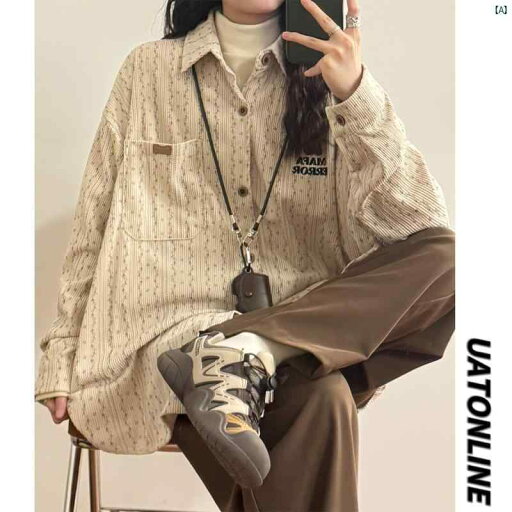 レディース ファッション レディース 大歳 おしゃれ 春秋 レトロ 小 花柄 コーデュロイ 長袖 シャツ トップ レディース レディース ファッション レディース 大歳 おしゃれ 春秋 レトロ 小 花柄 コーデュロイ 長袖 シャツ トップ レディース