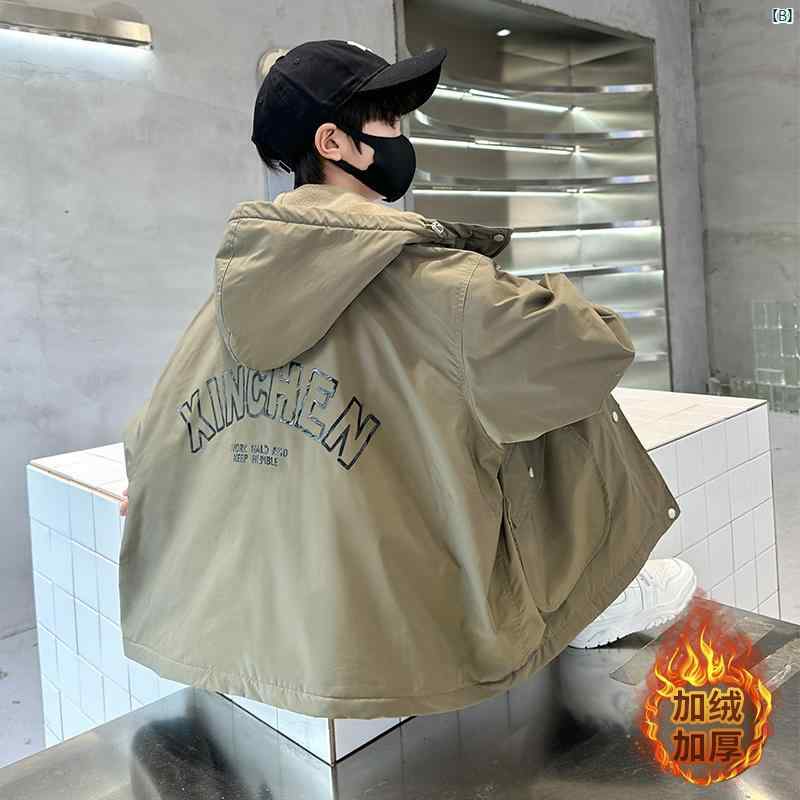 メンズ　ファッション　オシャレ　韓国 ボーイズ ベルベット ジャケット 秋冬新 中 大型 子供 冬 男 子 厚手