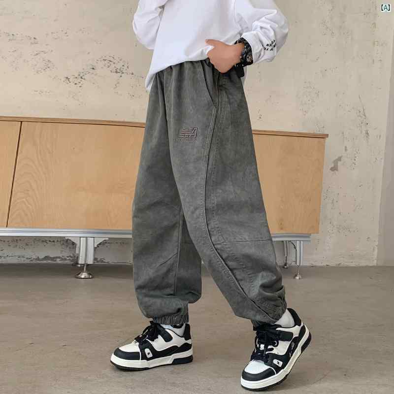 メンズ　ファッション　オシャレ　韓国 子供服 男子 秋 パンツ 中型 大型 子供 春 レギンス スウェットパンツ