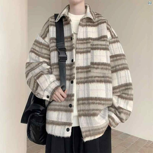 メンズ ファッション オシャレ 海外風 ジャケット メンズ 秋 ウール コート カジュアル チェック柄 シャツ トップ メンズ ファッション オシャレ 海外風 ジャケット メンズ 秋 ウール コート カジュアル チェック柄 シャツ トップ