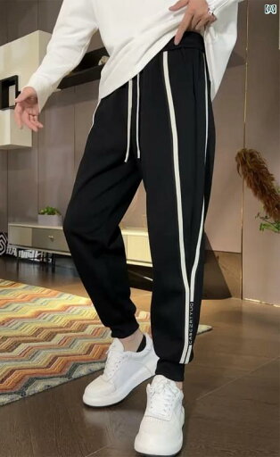 メンズ ファッション オシャレ 韓国 秋新 ステッチ スポーツ パンツ メンズ ストライプ 巾着 カジュアル レッグ メンズ ファッション オシャレ 韓国 秋新 ステッチ スポーツ パンツ メンズ ストライプ 巾着 カジュアル レッグ