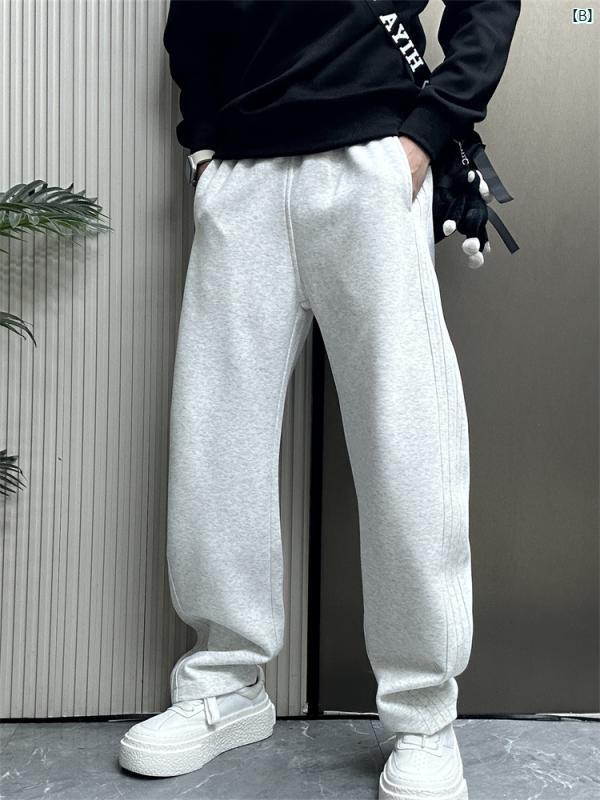 メンズ　ファッション　オシャレ　韓国 秋冬 メンズ アメリカン レトロ サイドストライプ カジュアル パンツ ストレート ワイド レッグ ストリート ヒップ ホップ スウェットパンツ