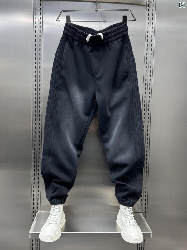 メンズ　ファッション　オシャレ　韓国 アメリカン ストライプ スウェットパンツ メンズ 秋冬新 レギンス グラデーション スリム カジュアル パンツ