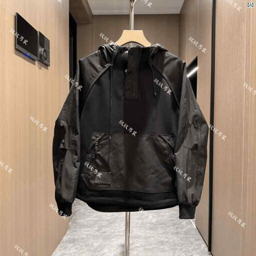 メンズ ファッション オシャレ 韓国 秋冬 大きい ポケット 作業着 ジッパー プルオーバー フード付き スウェットシャツ 男性用 無地 スプライシング カジュアル 長袖 トップ メンズ ファッション オシャレ 韓国 秋冬 大きい ポケット 作業着 ジッパー プルオーバー フード付き スウェットシャツ 男性用 無地 スプライシング カジュアル 長袖 トップ