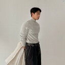 メンズ ファッション 韓国ファッション オシャレ 海外風 メンズ ハーフ タートルネック 長袖 セーター 春秋 ハイエンド カジュアル スリム ベース レイヤー