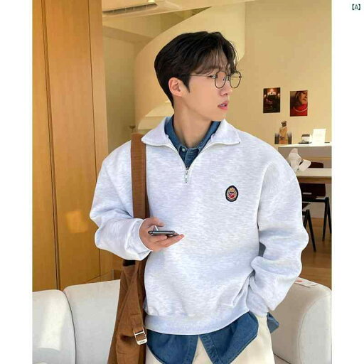 メンズ ファッション 韓国ファッション オシャレ 海外風 メンズ ベルベット スウェットシャツ ハイエンド ハーフ ジップ スタンドカラー プルオーバー トップ 韓国 ファッション 秋 メンズ ファッション 韓国ファッション オシャレ 海外風 メンズ ベルベット スウェットシャツ ハイエンド ハーフ ジップ スタンドカラー プルオーバー トップ 韓国 ファッション 秋