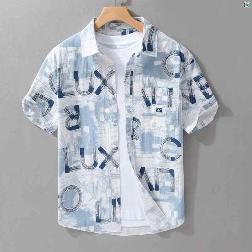 メンズ ファッション 韓国ファッション オシャレ 韓国 プリント レター シャツ メンズ 夏 コットン 半袖 学生 インチ 服 メンズ ファッション 韓国ファッション オシャレ 韓国 プリント レター シャツ メンズ 夏 コットン 半袖 学生 インチ 服