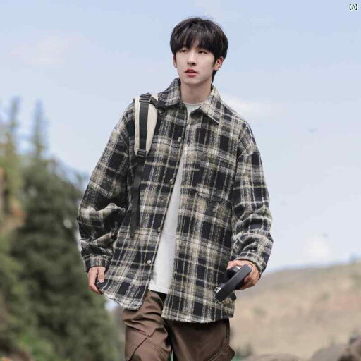 メンズ ファッション 韓国ファッション オシャレ 韓国 シティ ボーイ チェック柄 シャツ ジャケット メンズ 春秋 レトロ ハイエンド メンズ ファッション 韓国ファッション オシャレ 韓国 シティ ボーイ チェック柄 シャツ ジャケット メンズ 春秋 レトロ ハイエンド