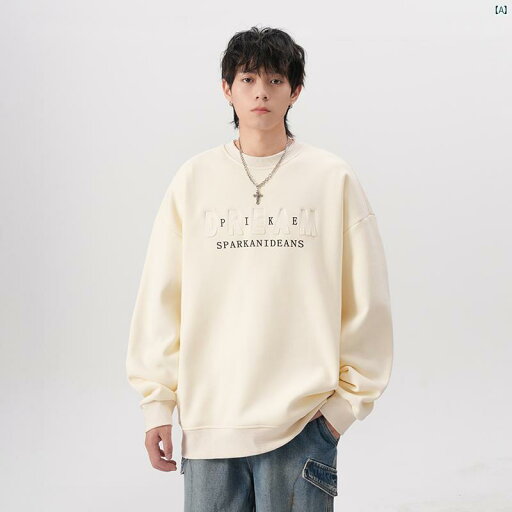 メンズ ファッション 韓国ファッション オシャレ 韓国 美しい スチール プリント ラウンドネック スウェットシャツ メンズ 秋冬 長袖 トップス メンズ ファッション 韓国ファッション オシャレ 韓国 美しい スチール プリント ラウンドネック スウェットシャツ メンズ 秋冬 長袖 トップス