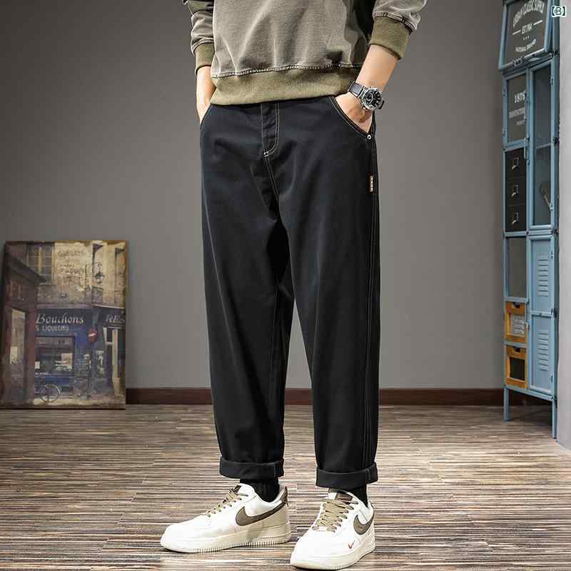 メンズ　男性 ファッション 韓国 オシャレ たり 大歳ストリート 秋 カジュアル オーバー オール アメリカン レトロ コットン 大きいサイズ ストレート パンツ