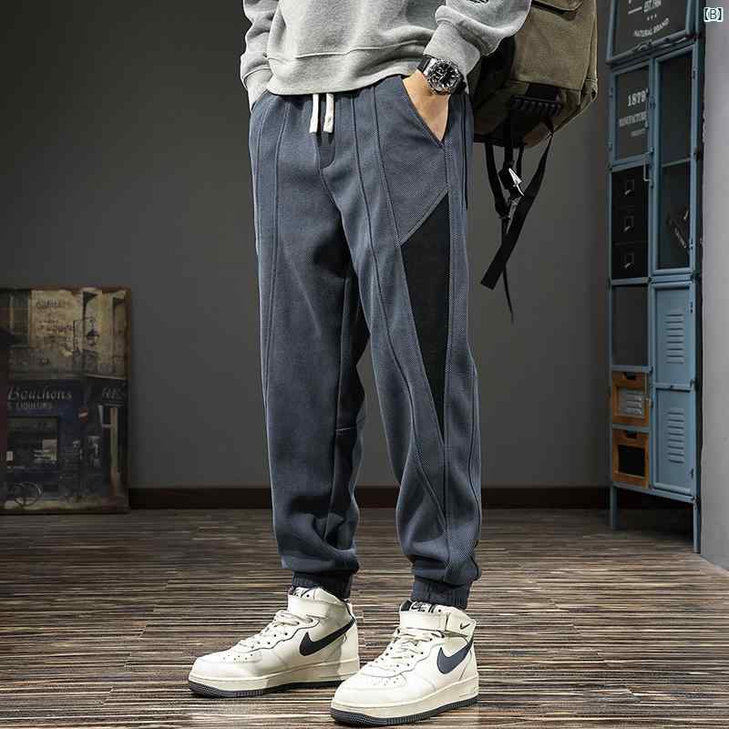 メンズ　男性 ファッション 韓国 オシャレ たり 大歳ストリート 秋 色 マッチング レギンス スウェットパンツ 快適 大きいサイズ カジュアル パンツ アメリカン テーパード