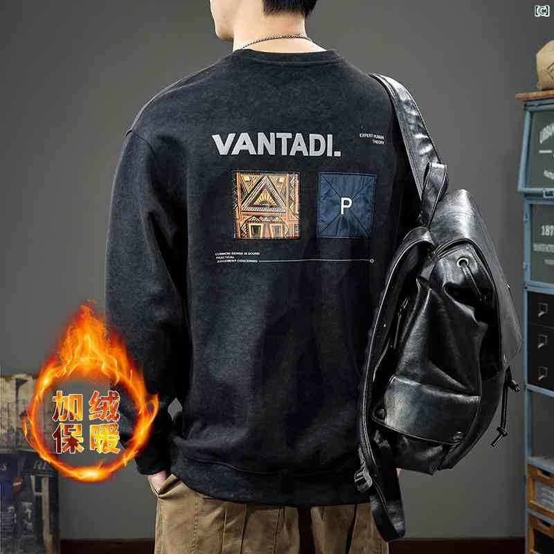 メンズ　男性 ファッション 韓国 オシャレ たり 大歳ストリート 秋 エスニック 絞り染め プリントスウェット シャツ レトロ トップヘビー アメリカン カジュアル ジャケット