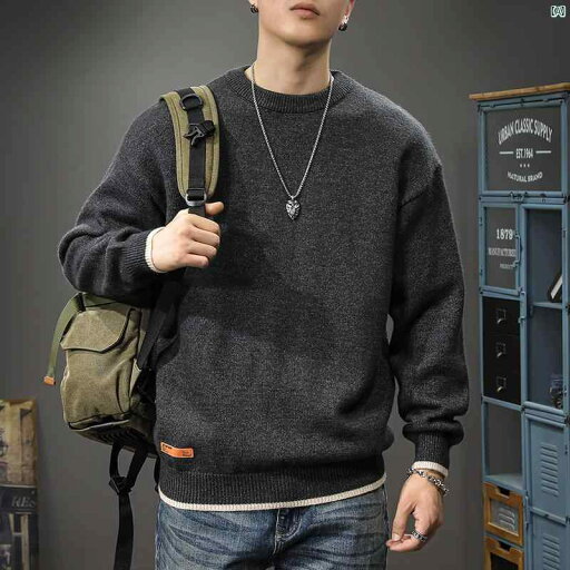 メンズ ファッション オシャレ 男性 大歳ストリート 春 フェイク 2点 暖かい メンズ セーター レトロ 起毛大 サイズ ニット ウール ベース コート メンズ ファッション オシャレ 男性 大歳ストリート 春 フェイク 2点 暖かい メンズ セーター レトロ 起毛大 サイズ ニット ウール ベース コート