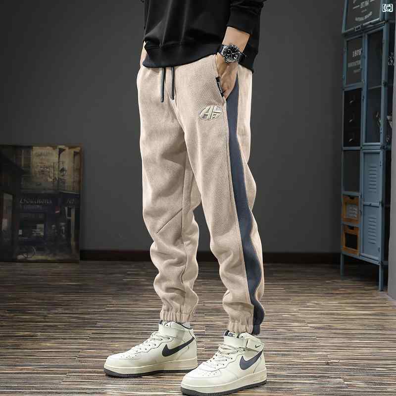 メンズ　ファッション　オシャレ　男性　大歳ストリート メンズ 高級 シェニール スポーツ カジュアル パンツ 秋 コーデュロイ スウェットパンツ アメリカ