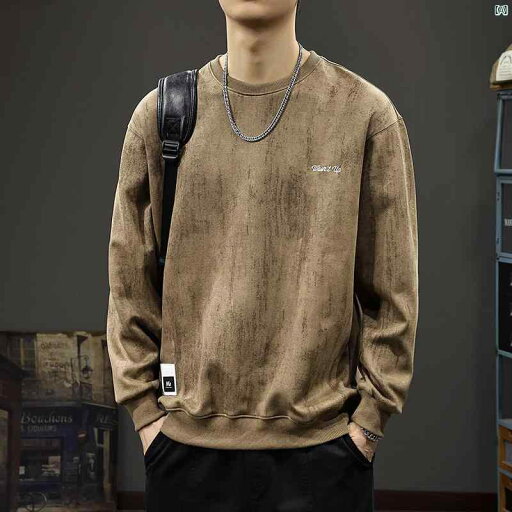 メンズ ファッション オシャレ 男性 大歳ストリート 秋 レトロ ダメージ 刺繍 スウェットシャツ メンズ アメリカン ヘビー スエード ジャケット ラウンドネック 長袖 ボトム シャツ メンズ ファッション オシャレ 男性 大歳ストリート 秋 レトロ ダメージ 刺繍 スウェットシャツ メンズ アメリカン ヘビー スエード ジャケット ラウンドネック 長袖 ボトム シャツ