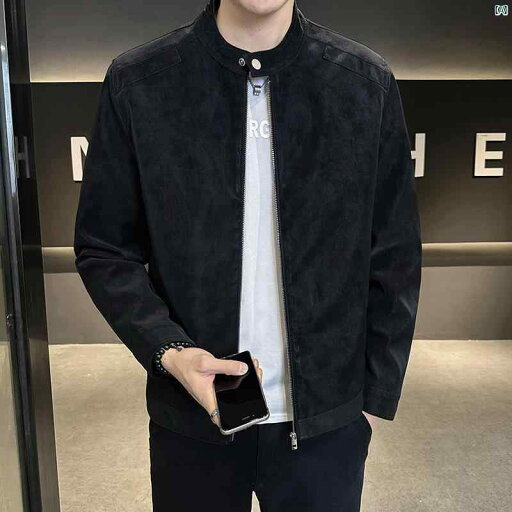 メンズ ファッション 韓国ファッション オシャレ カジュアル 男性用 大歳 ジャケット メンズ 春秋 高級 スエード ライダース スタンドカラー 紳士服 メンズ ファッション 韓国ファッション オシャレ カジュアル 男性用 大歳 ジャケット メンズ 春秋 高級 スエード ライダース スタンドカラー 紳士服