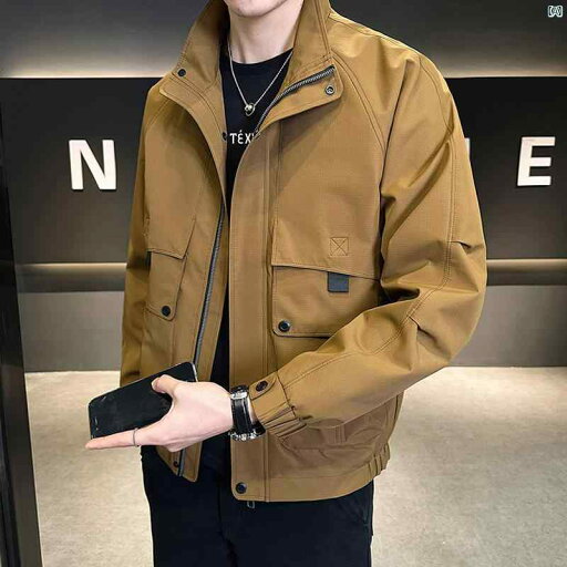 メンズ ファッション 韓国ファッション オシャレ カジュアル 男性用 大歳 ワークジャケット 男性用 春秋 ハイエンド メンズ スタンドカラー カジュアル トップス メンズ ファッション 韓国ファッション オシャレ カジュアル 男性用 大歳 ワークジャケット 男性用 春秋 ハイエンド メンズ スタンドカラー カジュアル トップス