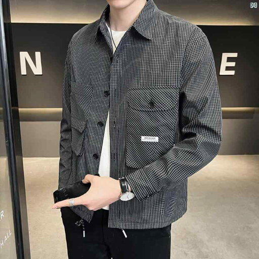 メンズ ファッション 韓国ファッション オシャレ カジュアル 男性用 大歳 ワークウェア チェック柄 シャツ ジャケット メンズ 春秋 カジュアル トップス メンズ ファッション 韓国ファッション オシャレ カジュアル 男性用 大歳 ワークウェア チェック柄 シャツ ジャケット メンズ 春秋 カジュアル トップス